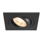 SLV New Tria 75 Spot Aluminium Black Square | Cutout 75mm - Suitable for 1x GU10 