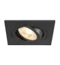 SLV New Tria 75 Spot Aluminium Black Square | Cutout 75mm - Suitable for 1x GU10 