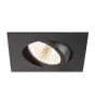 SLV New Tria 68 Spot Aluminium Black Square 8.3W 705lm 38D - 927 Extra Warm White | Cutout 68mm - Best Colour Rendering - Dimmable 