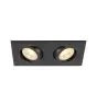 SLV New Tria 155 Spot Aluminium Black Square | Suitable for 2x GU10 